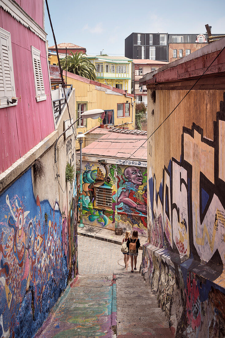 Streetart in den Straßen von Valparaiso, Chile, Südamerika