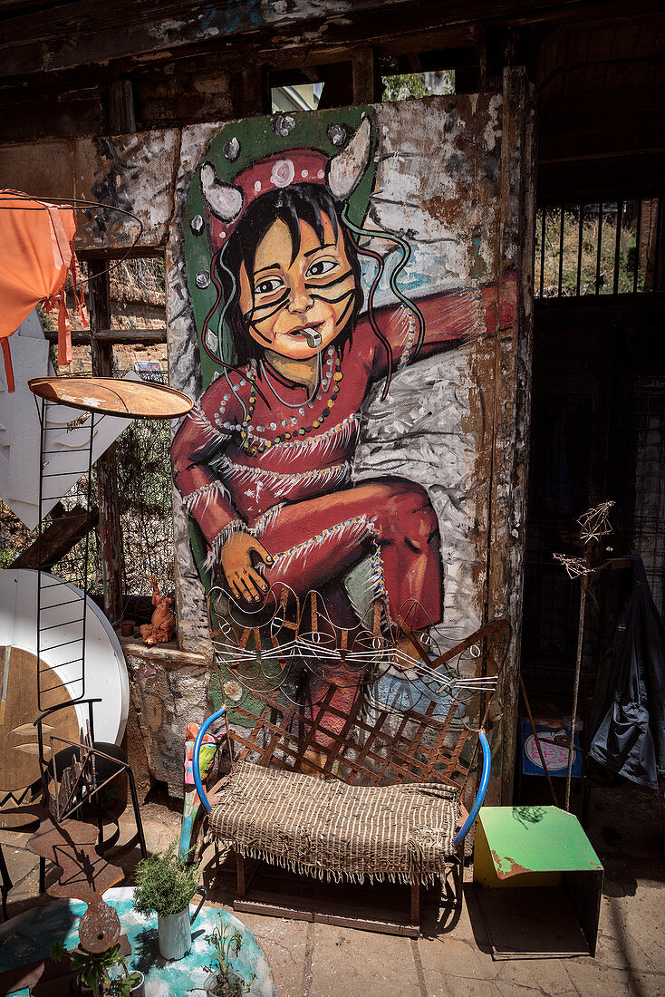 Streetart in den Straßen von Valparaiso, Chile, Südamerika