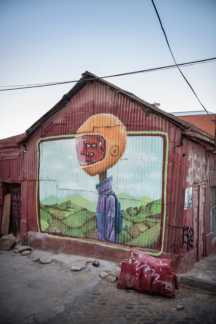 Street art in the streets of Valparaiso, Chile, South America