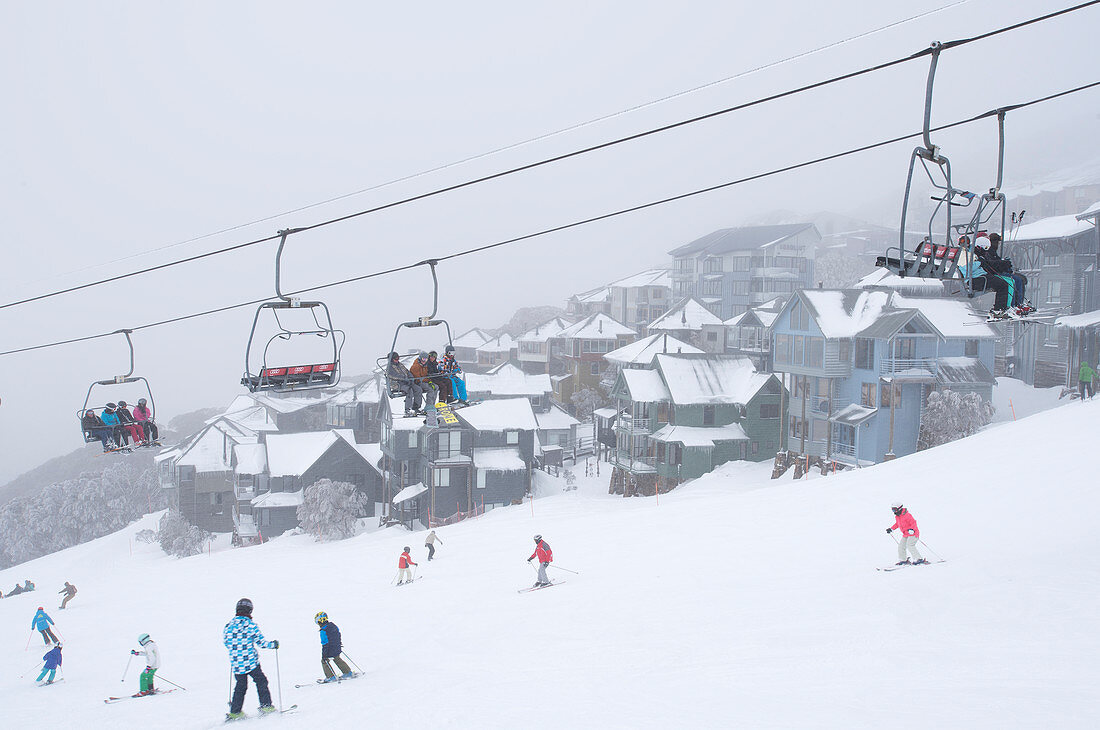 The ski village Mt. Hotham in Victoria, Australia