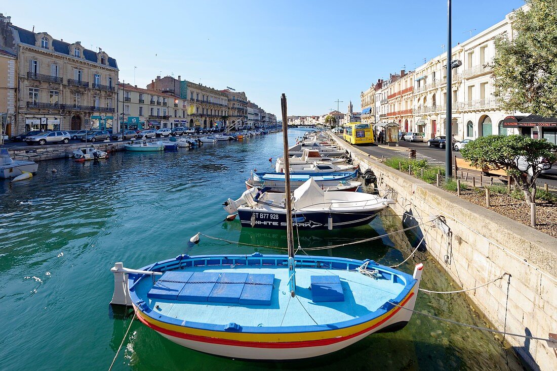 France, Herault, Sete, canal Royal (Royal Canal)