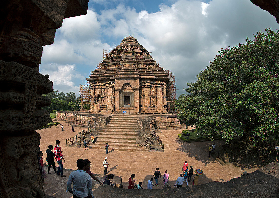 Toursit at Konark Sun Temple in Odisha, India