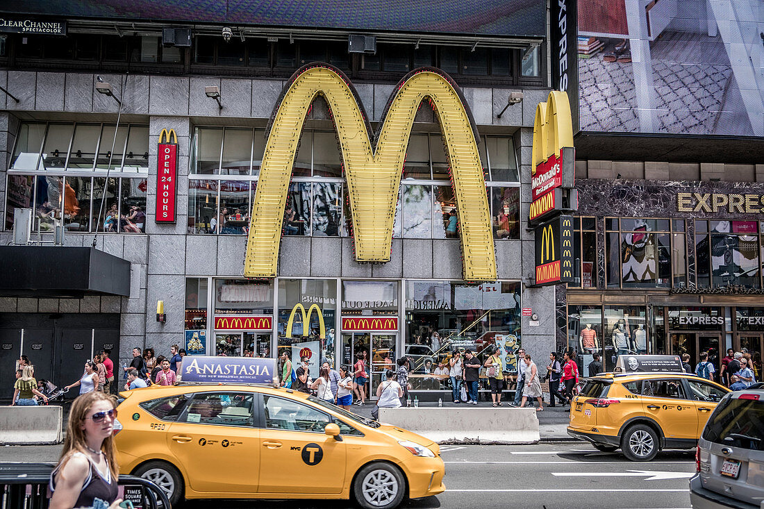 New York, United States of America - July 8, 2017. The fast food chain McDonalds in New York.