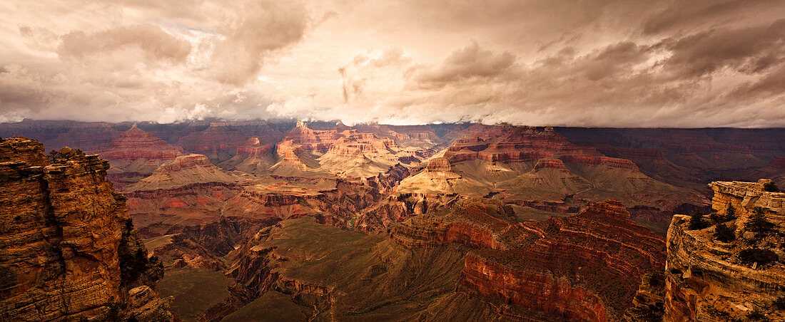 The Grand Canyon, USA - April 23, 2010. Overlooking the Grand Canyon mountain range.