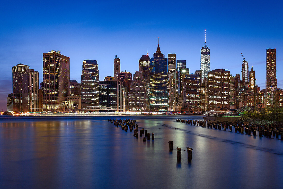 Manhattan at the blue hour, New York City, USA