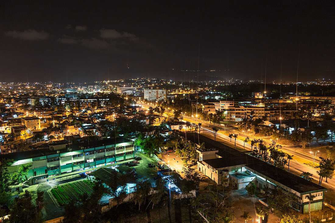 Nocturnal view of Santiago de Cuba, Cuba