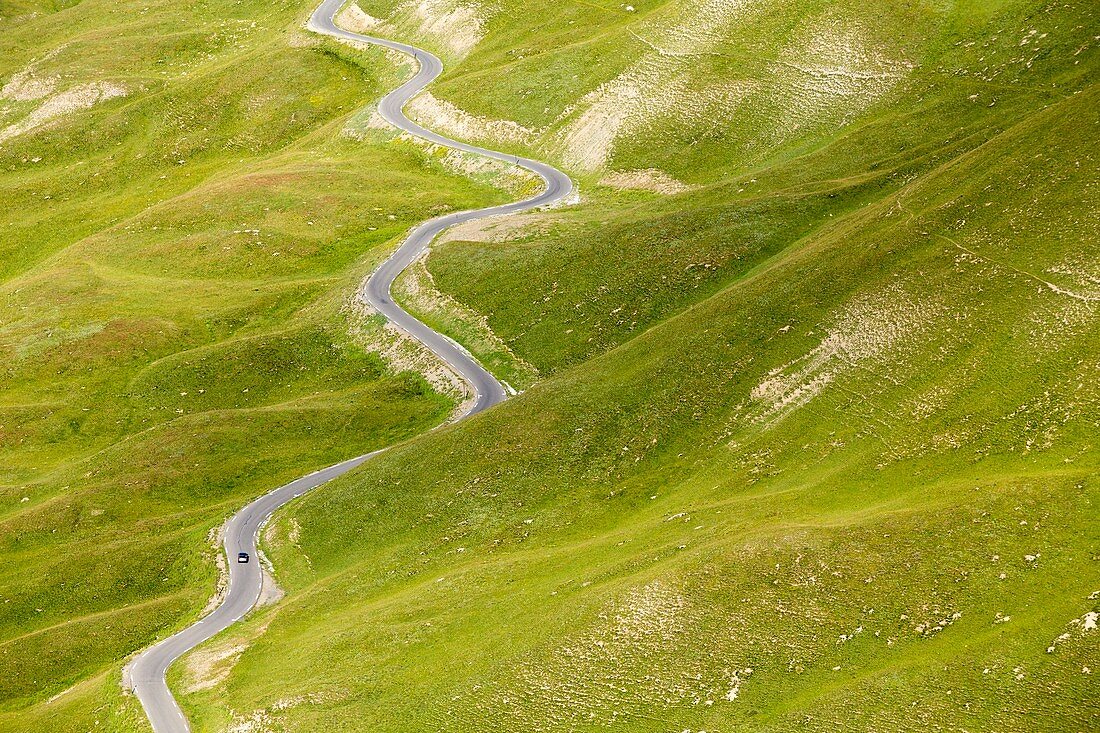 France, Alpes Maritimes, Mercantour National Park, Haute Tinee, road of the pass of Bonnette, higher road of Europe (2802m)