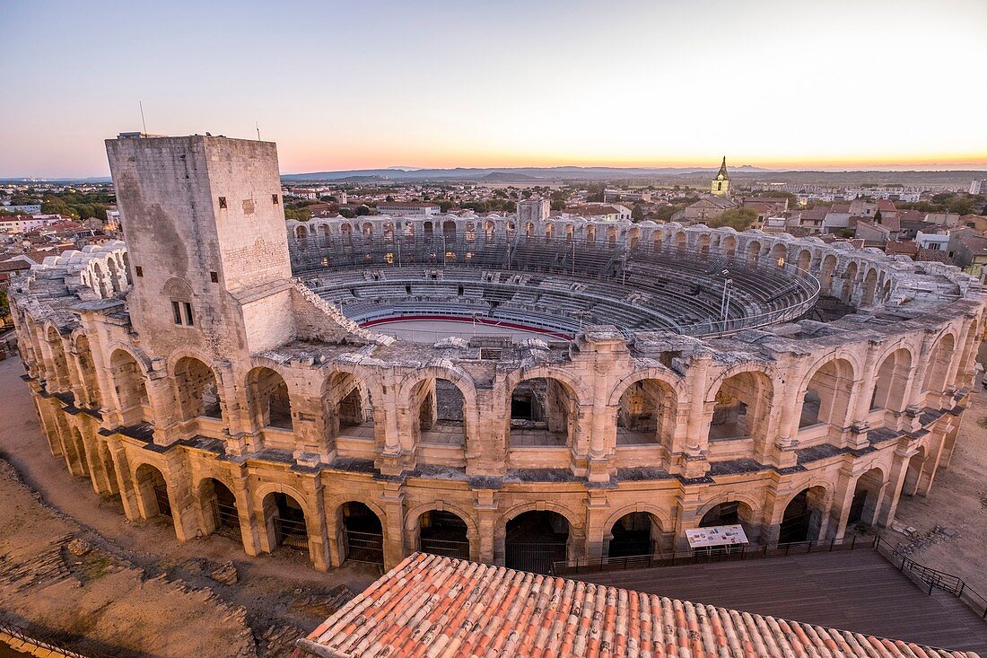 Frankreich, Bouches-du-Rhône, Arles, die Arenen, römisches Amphitheater von 80-90 n. Chr., UNESCO Weltkulturerbe