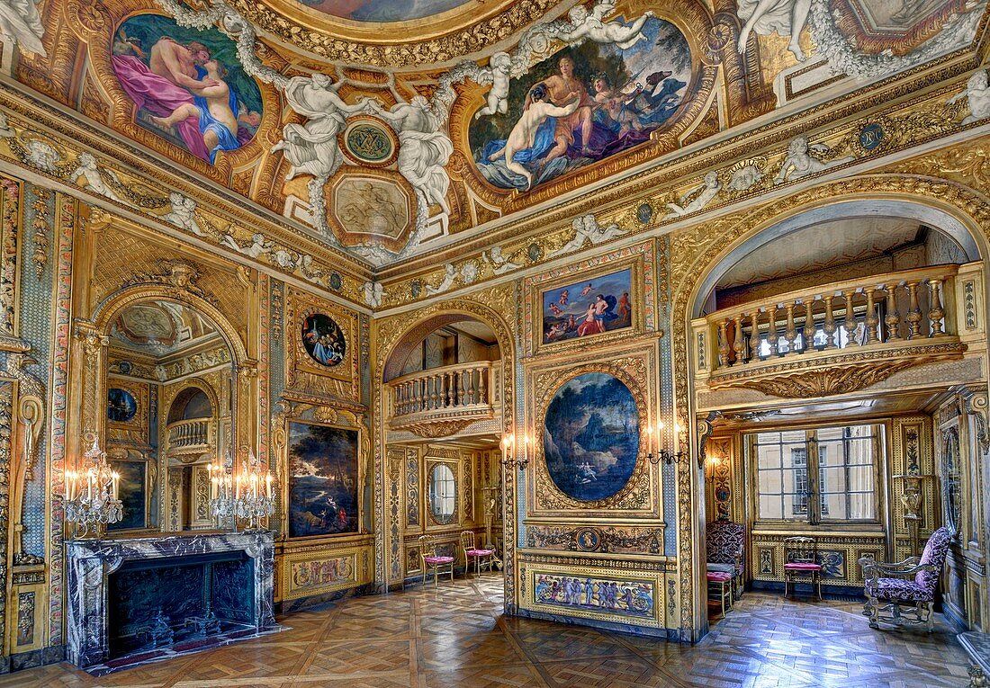 France, Paris, Saint Louis Island, hotel de Lauzun, the music room