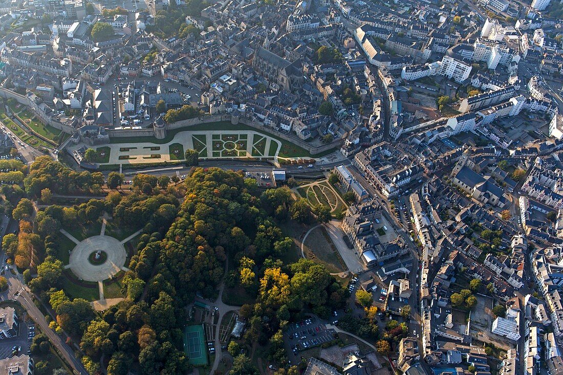 France, Morbihan, Vannes, Morbihan prefecture, the Gulf of Morbihan (aerial view)