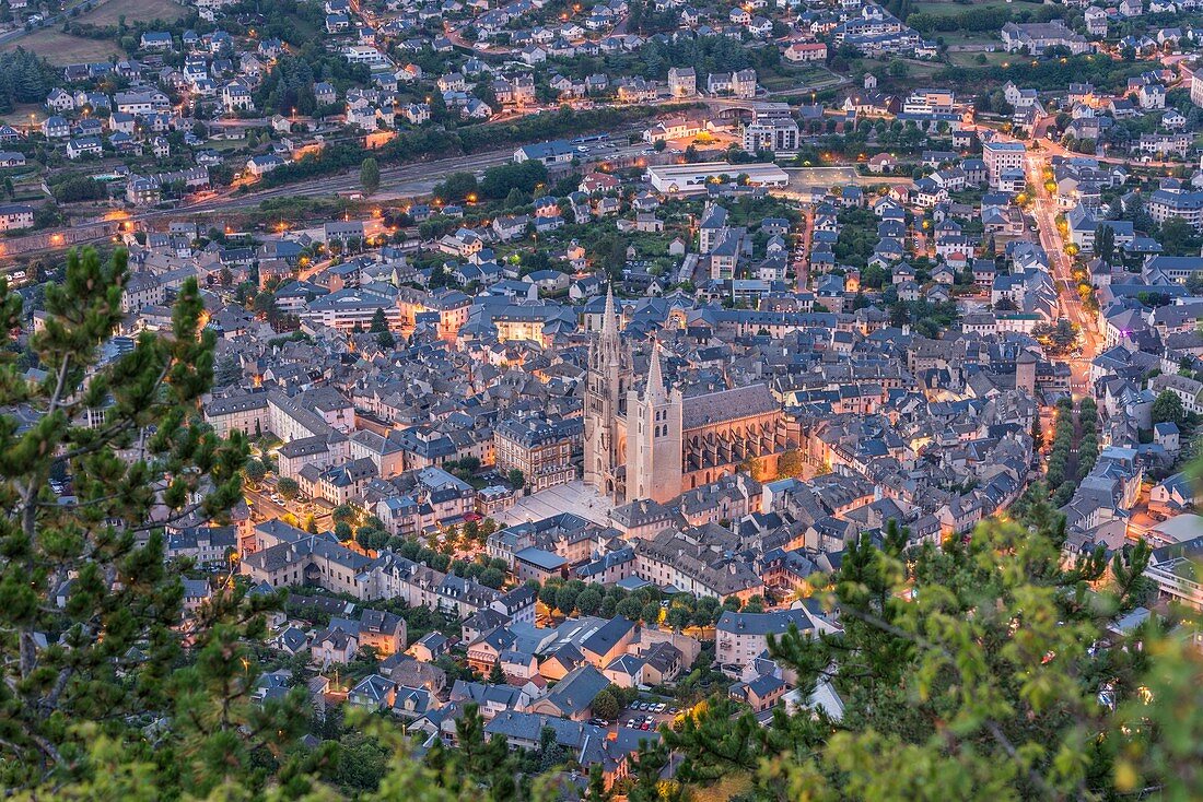 France, Lozere, Gevaudan, Lot high valley, Mende, Notre-Dame-et-Saint-Privat 14th century Gothic cathedral