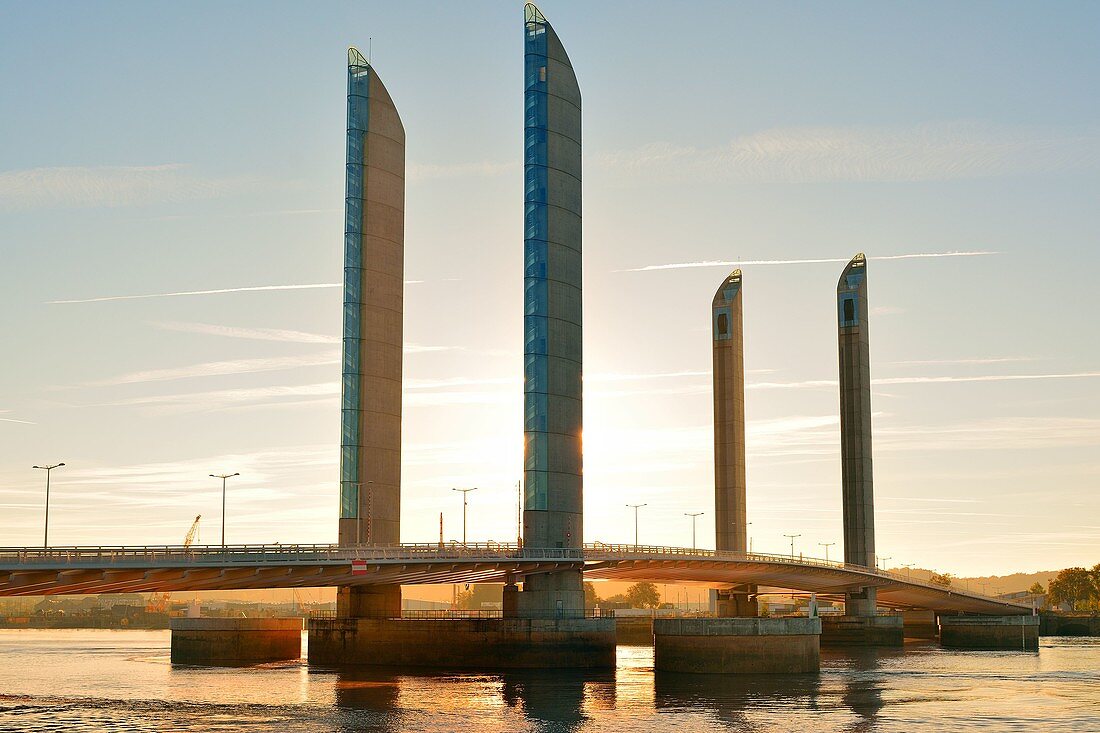 France, Gironde, Bordeaux, listed as World Heritage by UNESCO, the Chaban-Delmas bridge
