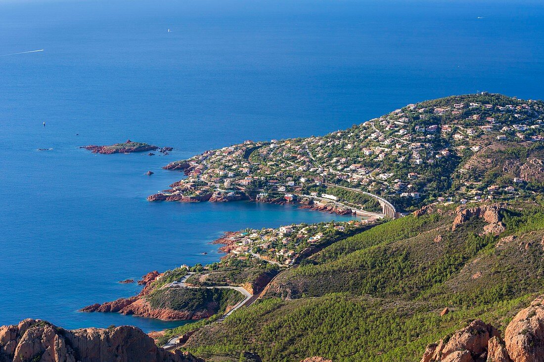 France, Var, Saint Raphael, Corniche de l'Esterel, Massif de l'Esterel, Antheor