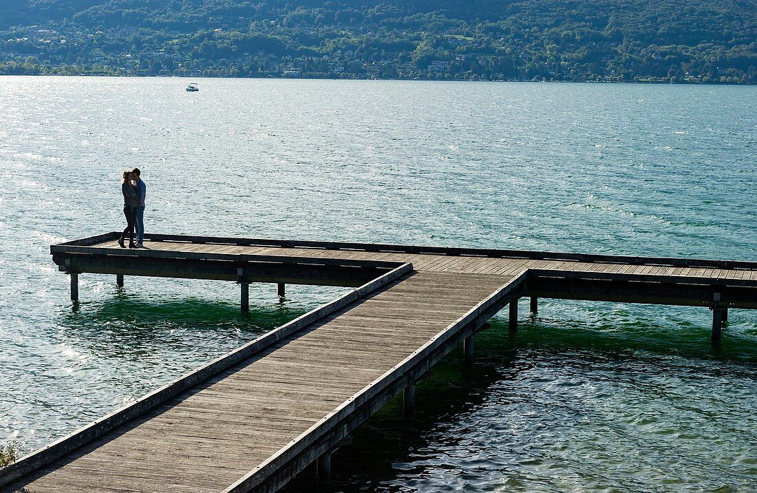 France, Savoie, Aix-les-Bains, on the shores of Lake Bourget at the place called Sèselets