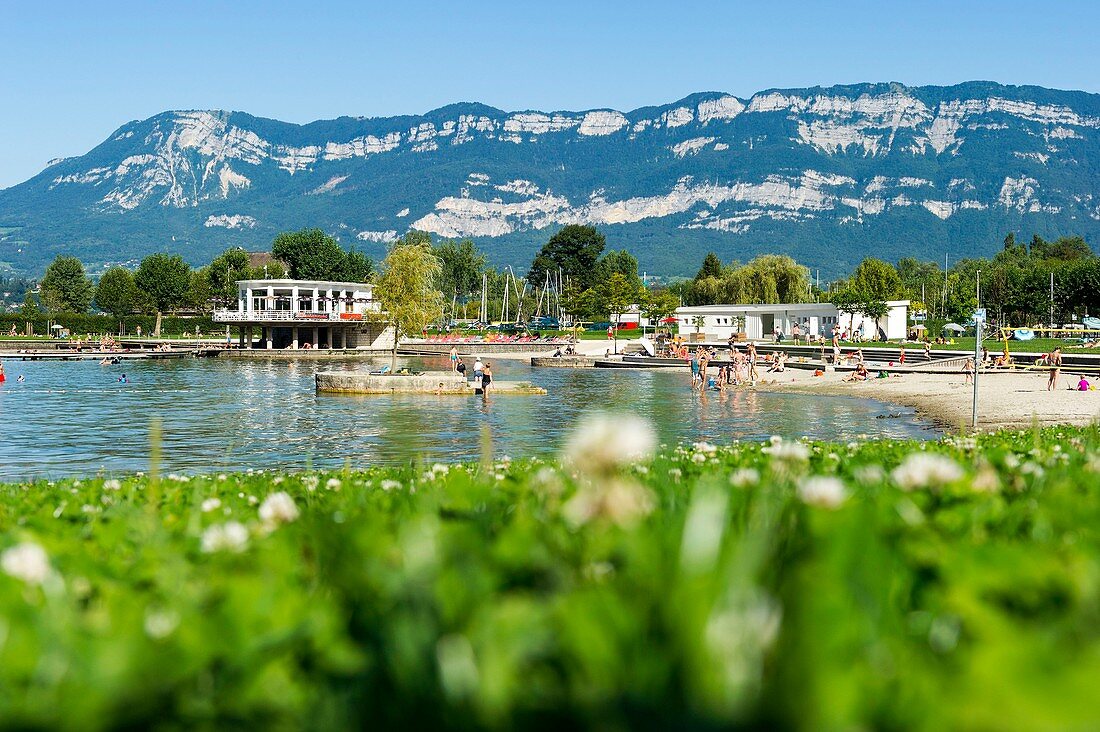 France, Savoie, Aix-les-Bains, The beach of Bourget-du-Lac