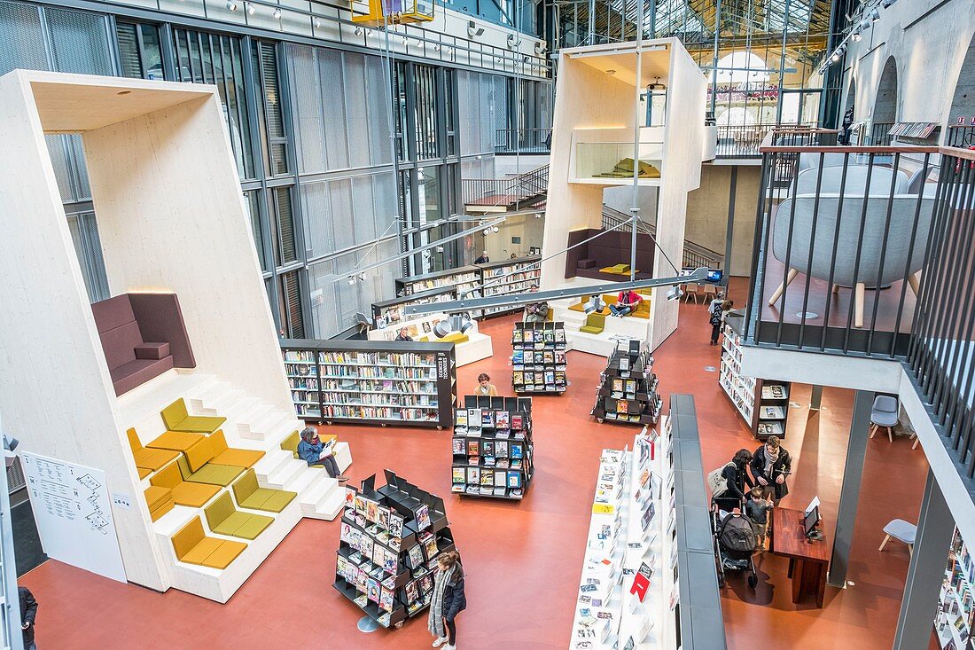 Frankreich, Finistère, Brest, Öko-Distrikt der Kapuziner, Ateliers, François Mitterrand Multimedia-Bibliothek