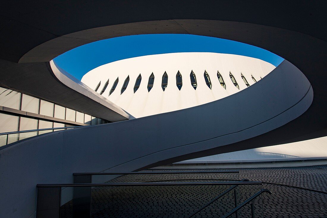 France, Normandy, Seine Maritime, Le Havre, the small Volcan, library, media library, work of Oscar Niemeyer