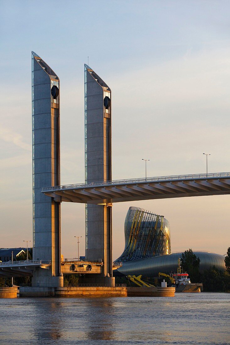 France, Gironde, Bordeaux, area classified as World Heritage, Chaban-Delmas bridge