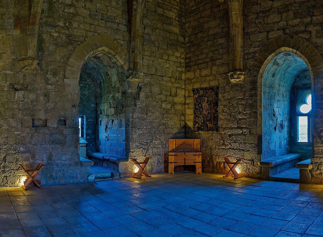 France, Aude, Puivert, Puivert castle, dungeon room