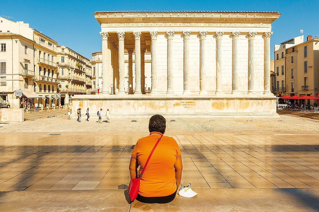 Frankreich, Gard, Nimes, das Maison Carrée, römischer Tempel aus dem ersten Jahrhundert