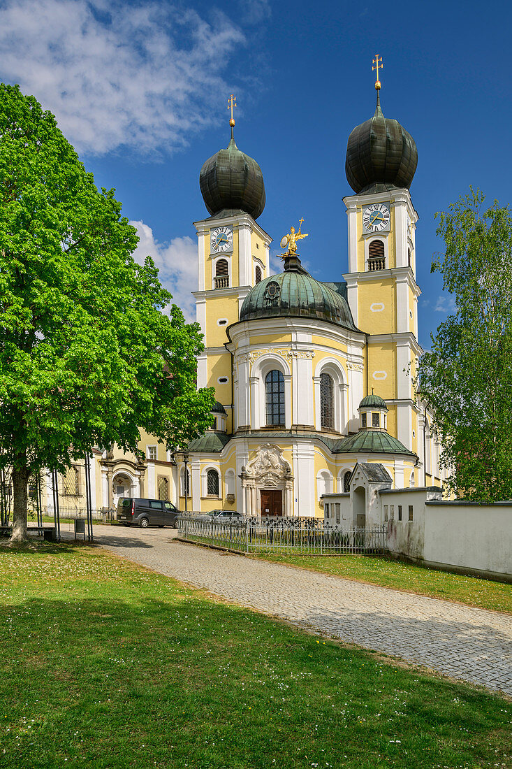 Benedictine Abbey Metten, Metten, Danube Cycle Path, Lower Bavaria, Bavaria, Germany