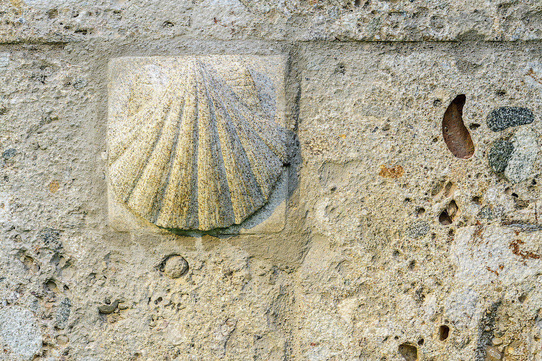 Scallop at the Jakobskapelle, architect Michele de Lucchi, Fischbachau, Upper Bavaria, Bavaria, Germany