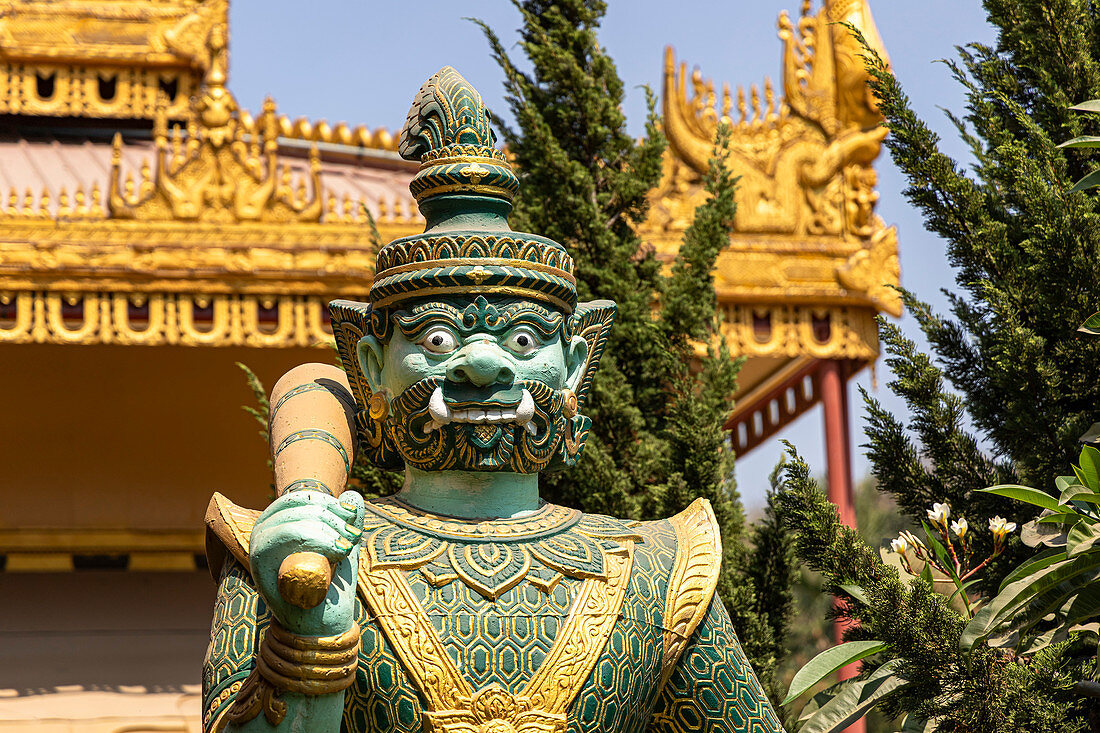 Temple guardians at Burmese temple in Mandalay, Myanmar