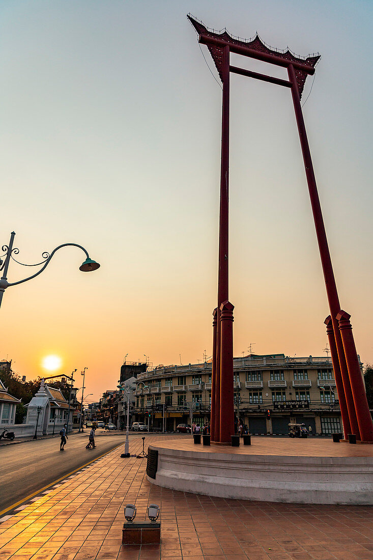 &quot;Giant Swing&quot; at sunset in the old city, Bangkok, Thailand