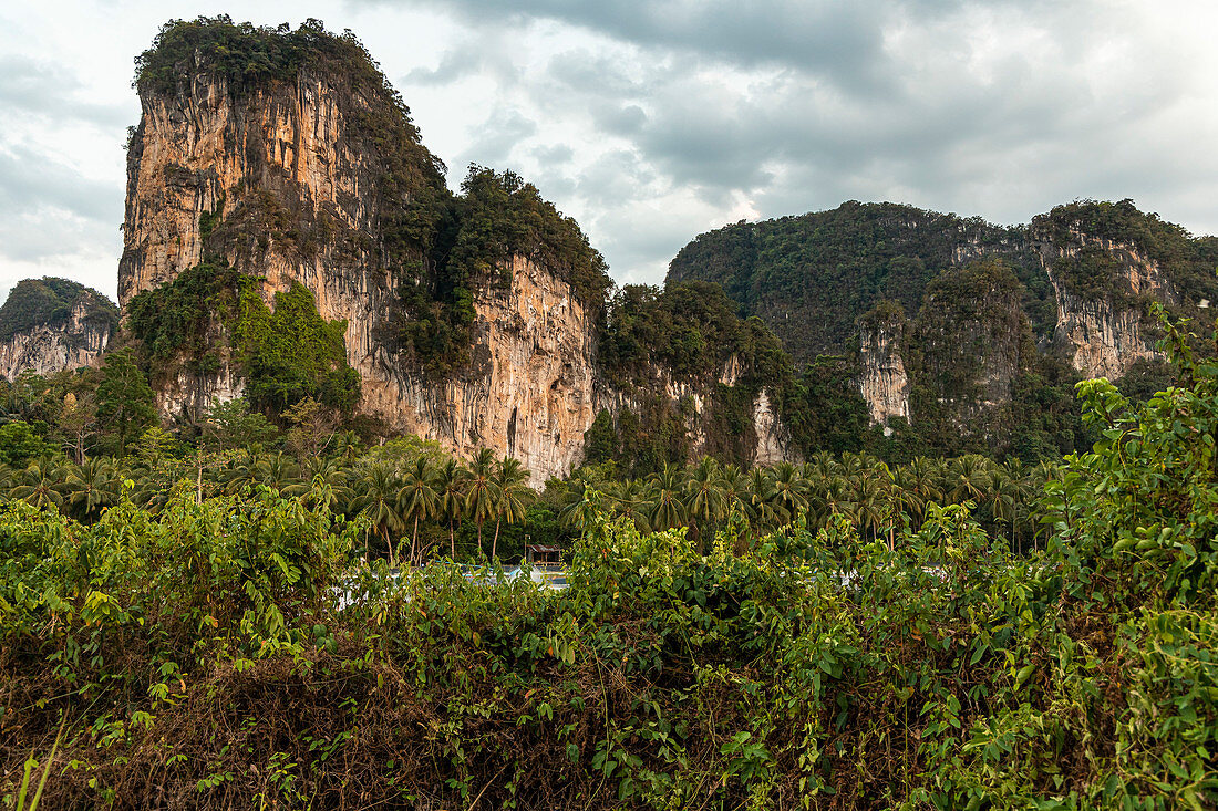 High karst rocks at Phang Nga Bay. Krabi region, Thailand