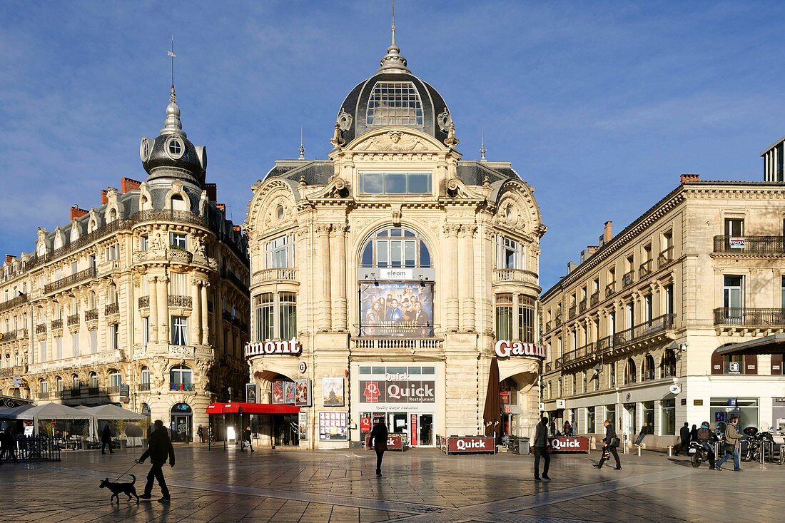 France, Herault, Montpellier, historical center, the Ecusson, Place de la Comedie (Comedy Square)