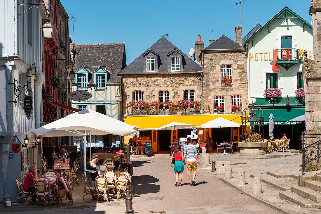 France, Morbihan, Josselin, the square Notre-Dame