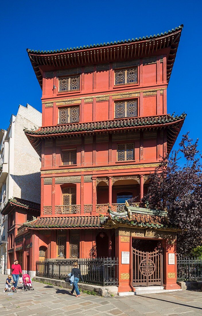 Frankreich, Paris, eine chinesische Pagode, das 1926 erbaute Loo-Haus, ist heute ein privates Museum und Ausstellungshalle