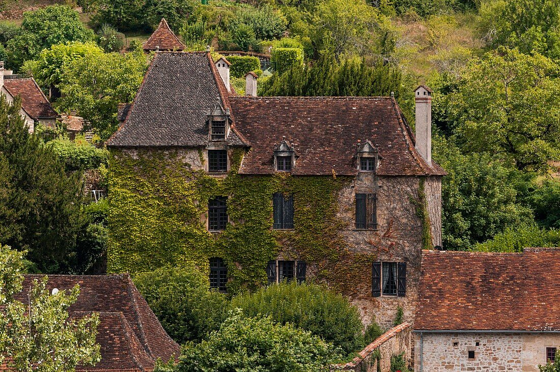 France, Lot, Dordogne Valley, Autoire village listed as Plus Beaux Villages de France (Most Beautiful Villages of France)