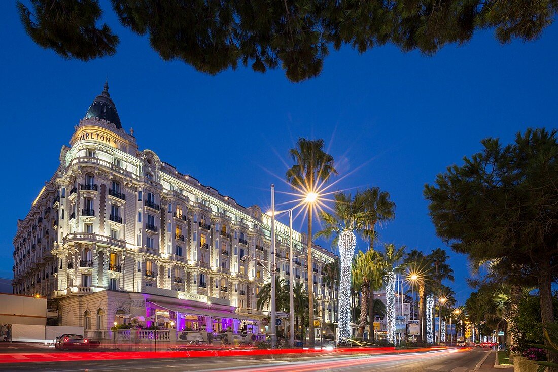 France, Alpes Maritimes, Cannes, the luxury hotel of the Carlton on the boulevard of Croisette