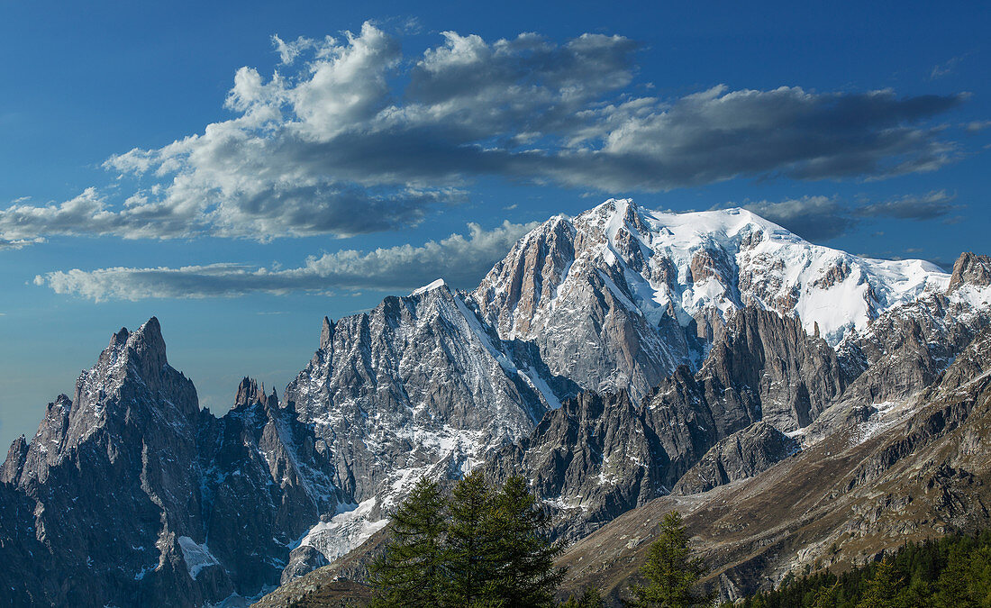 Mont Blanc mountain in Aosta Valley, Italy