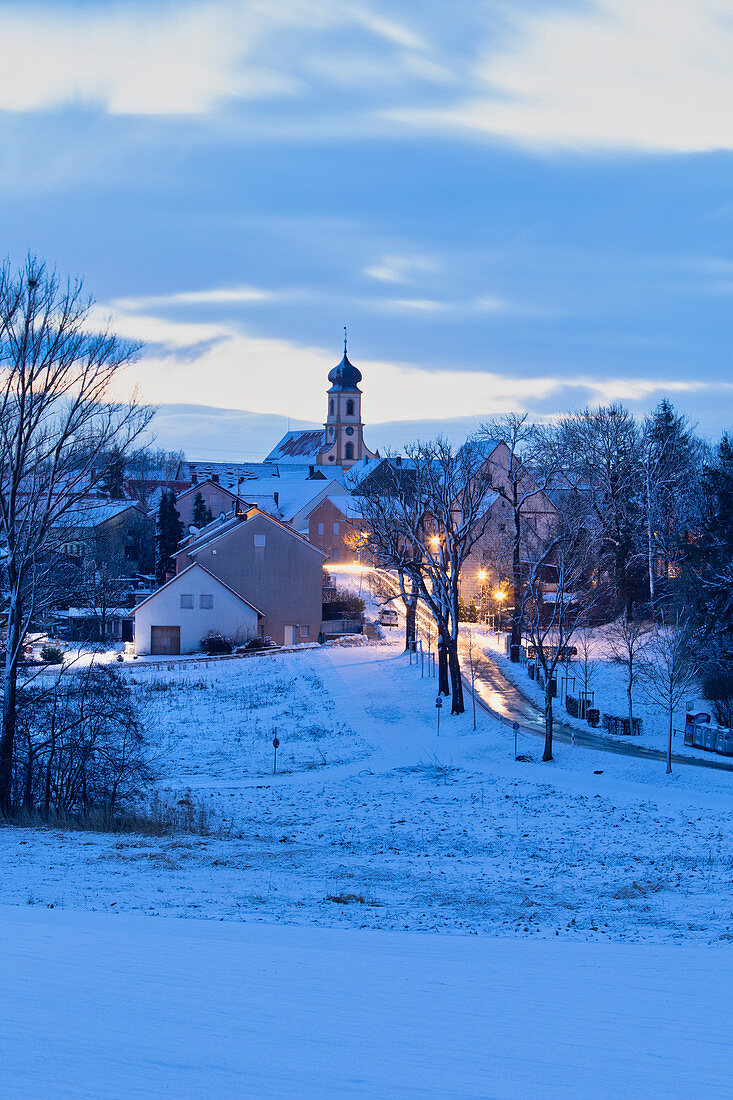 Possenheim im Schnee, Kitzingen, Unterfranken, Franken, Bayern, Deutschland, Europa