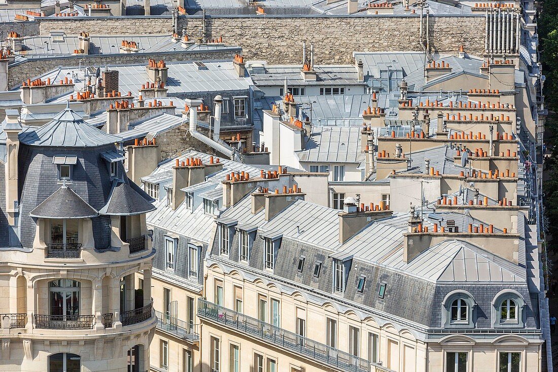 France, Paris, the roofs of Paris in zinc