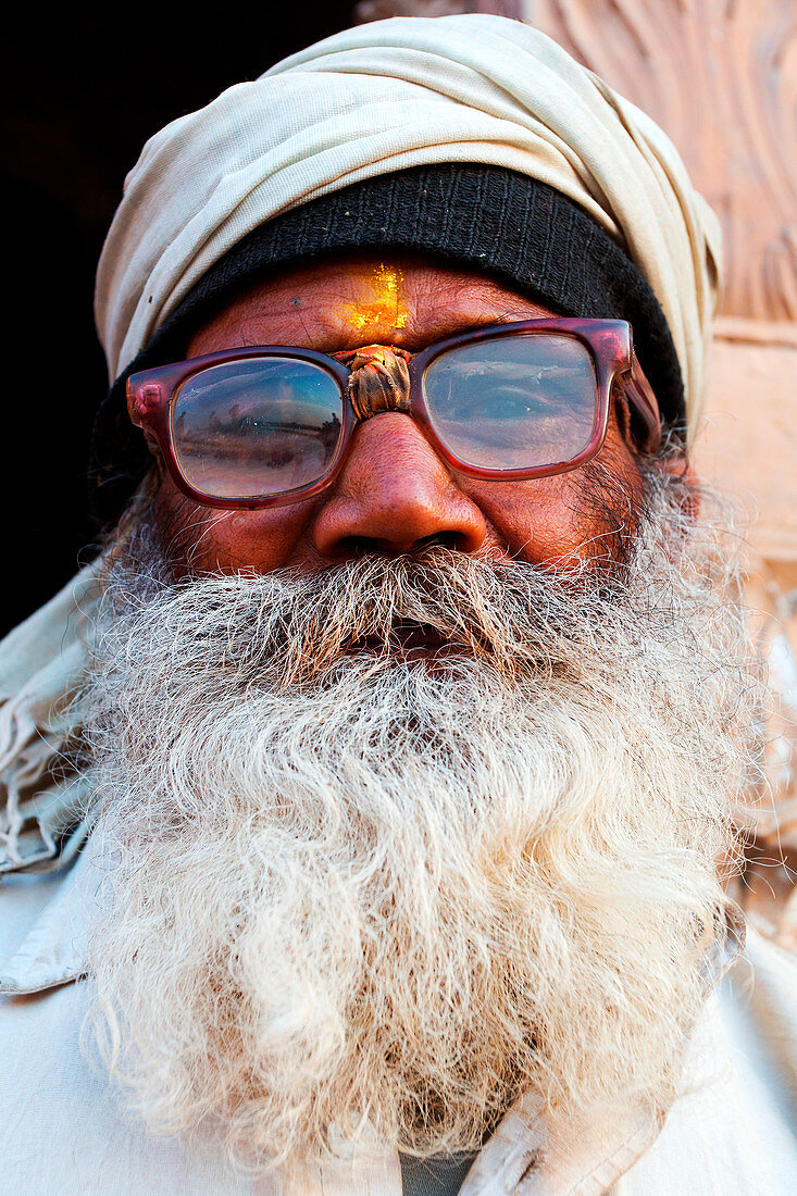 Asien, Indien, Uttar Pradesh, Bezirk Varanasi, Porträt eines Inders