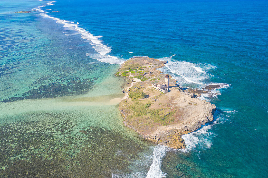 Luftaufnahme von Ile aux Forquets, am Wintertag, Grand Port Bezirk, Mauritius, Afrika