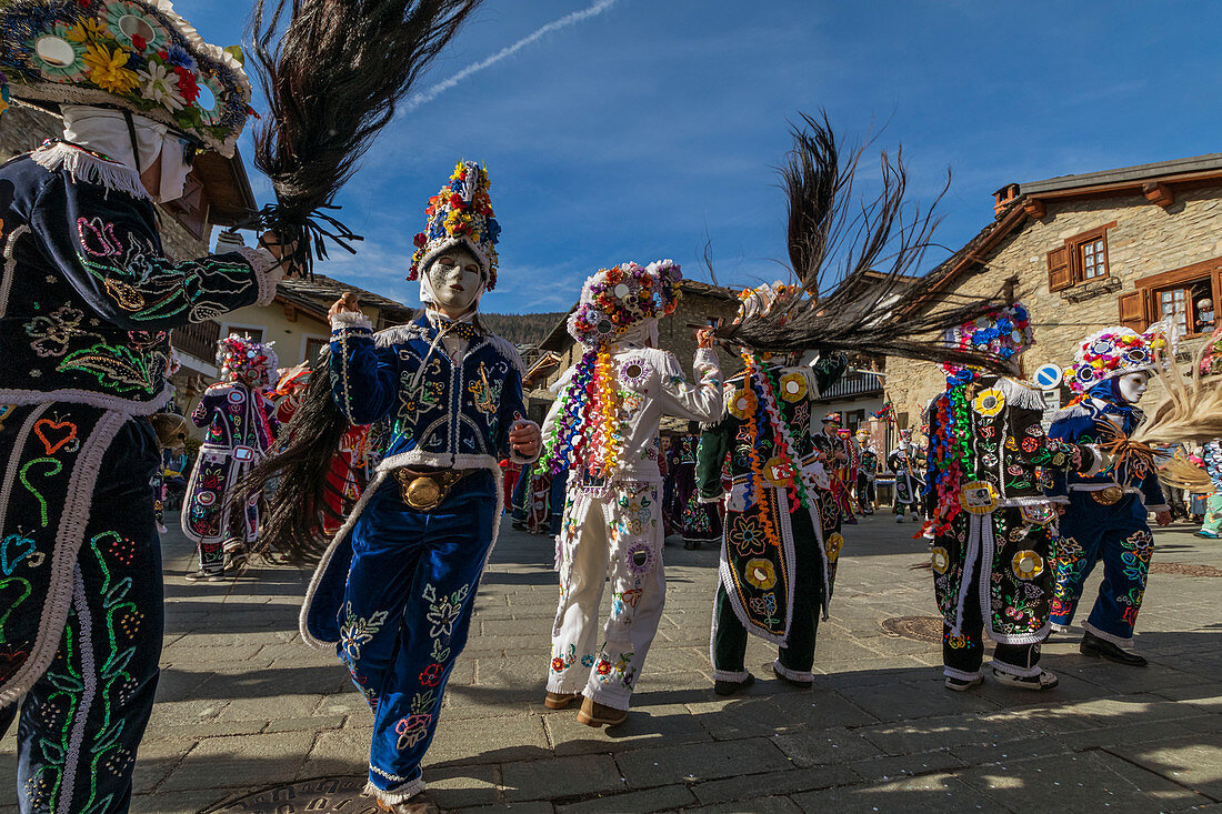 Aostatal, Gignod, Italien, Der historische Karneval der Coumba Freida