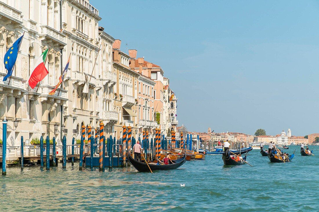 Italien, Venetien, Venedig, UNESCO-Weltkulturerbe, Gondel, Canal Grande, Canal Grande, Stadtteil San Marco