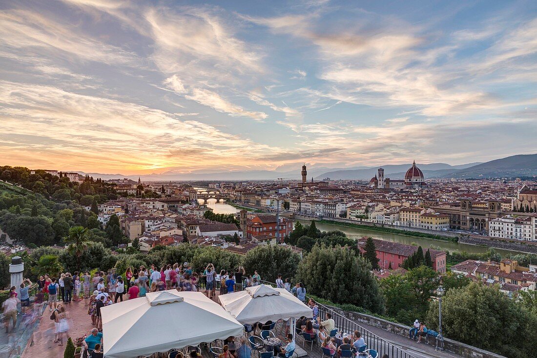 Italy, Tuscany, Florence, historical center listed as World Heritage by UNESCO, panoramic view of the city