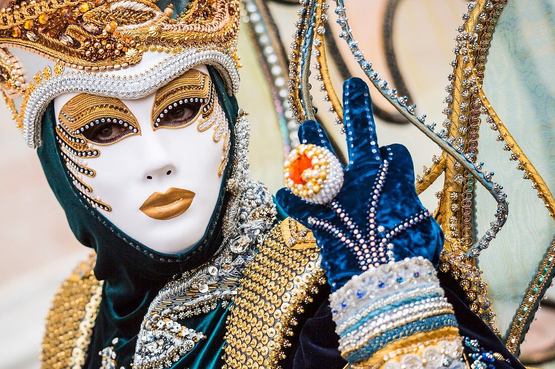 Italien, Venetien, Venedig, UNESCO-Weltkulturerbe, Karneval, traditionelles italienisches Festival aus dem Mittelalter