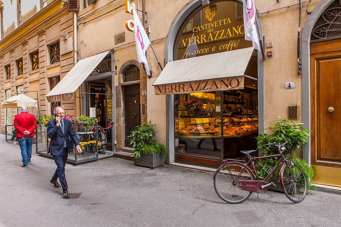 Italien, Toskana, Florenz, Historisches Zentrum, UNESCO-Weltkulturerbe, Via Dei Tavolini, Cantinetta dei Verrazzano