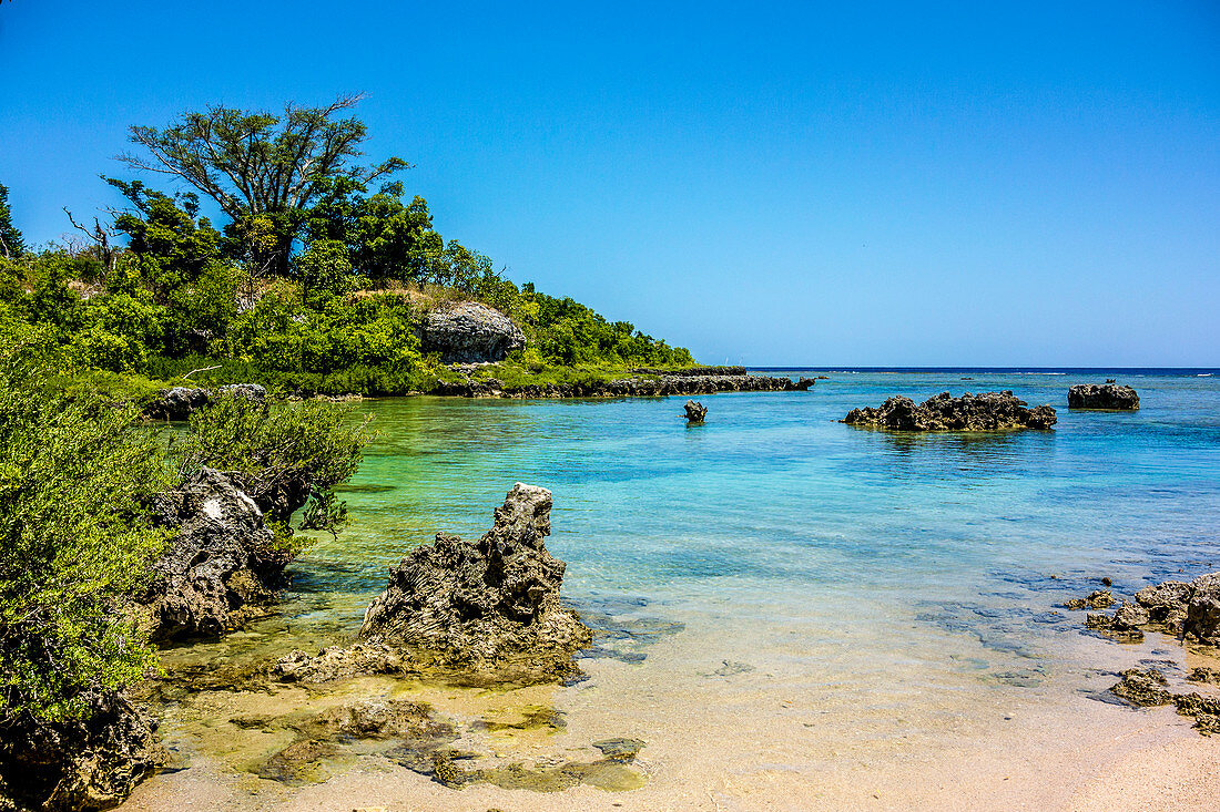 Bucht mit Boot auf Tanna, Vanuatu, Südsee, Ozeanien