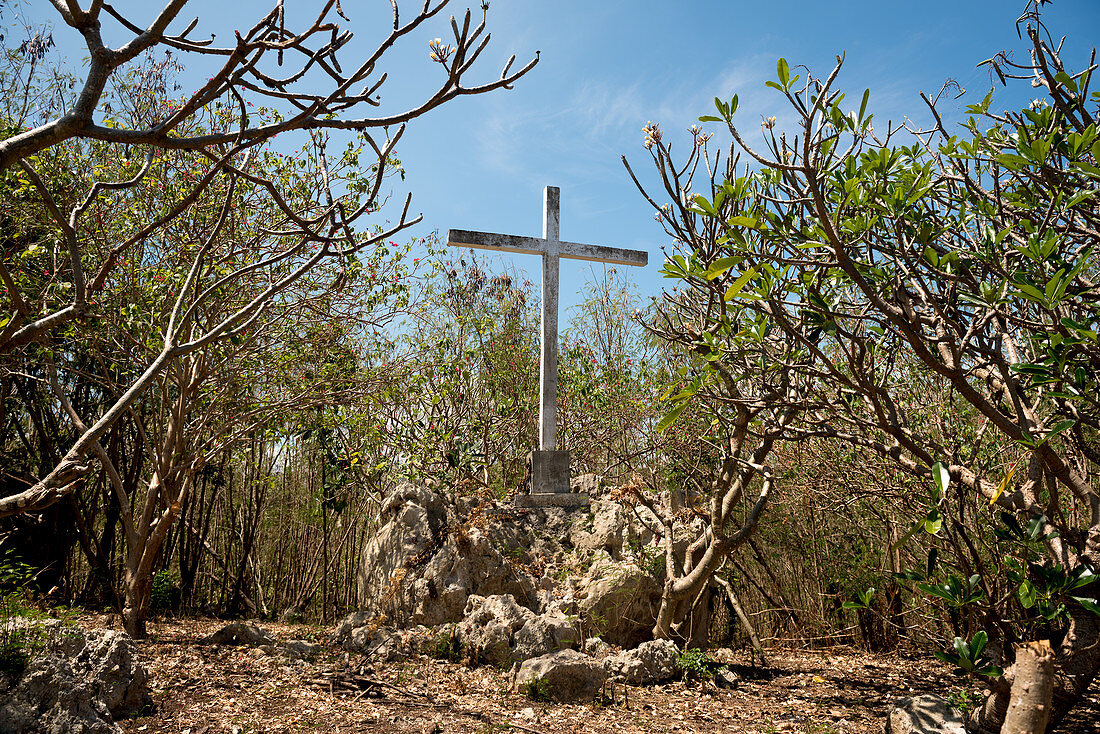 Summit cross on Malekula, Vanuatu, South Pacific, Oceania