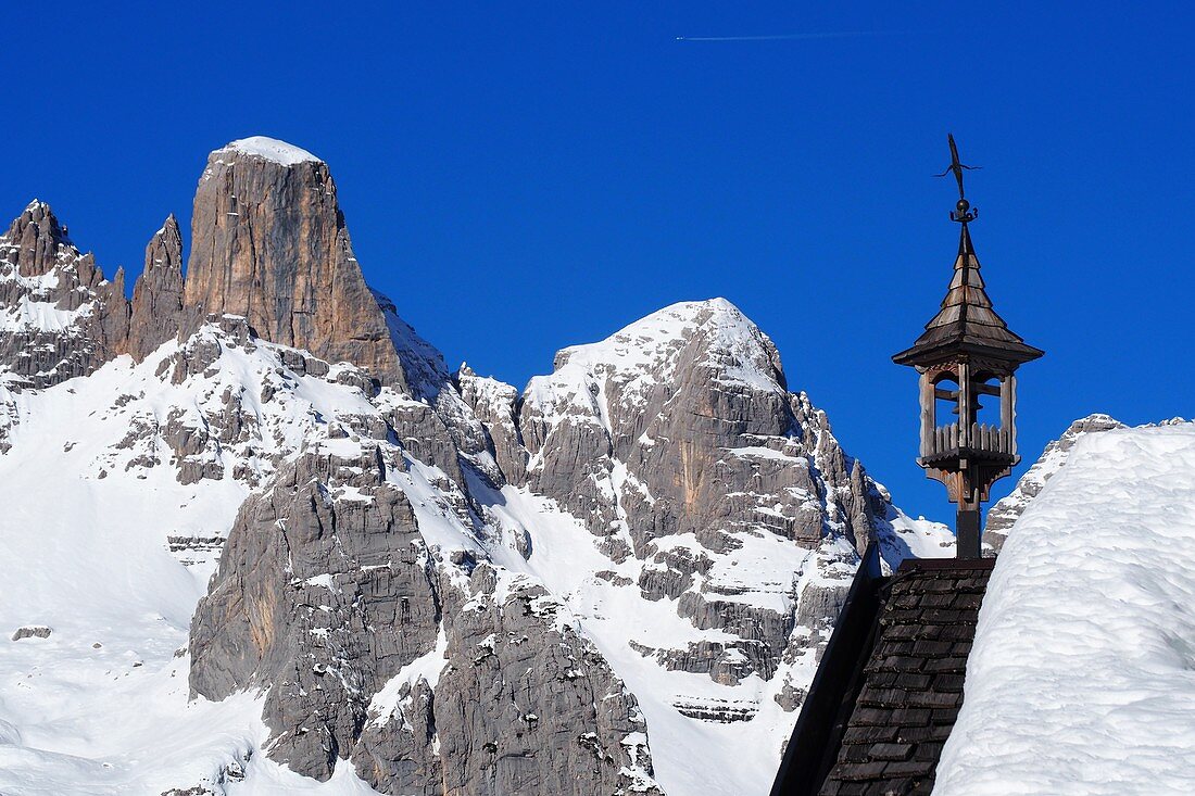 Paradis Hütte am Monte Civetta im Skigebiet Civetta über Alleghe, Dolomiten, Venetien, Italien