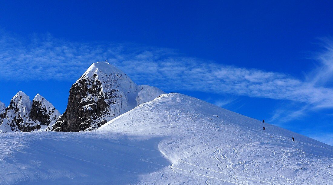 Skigebiet Obertauern am Zehnerkar, Alpen, Salzburger Land, Österreich