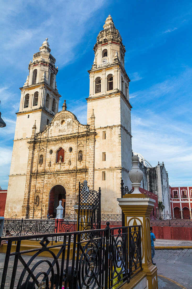 Campeche Cathedral on Plaza de la Independencia, Yucatan Peninsula, Mexico