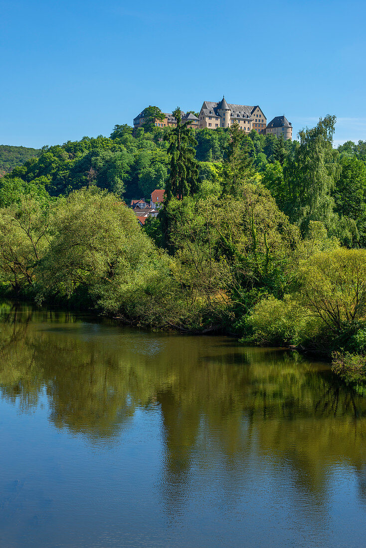 Nahe with Ebernburg, Bad Kreuznach, Nahetal, Rhineland-Palatinate, Germany